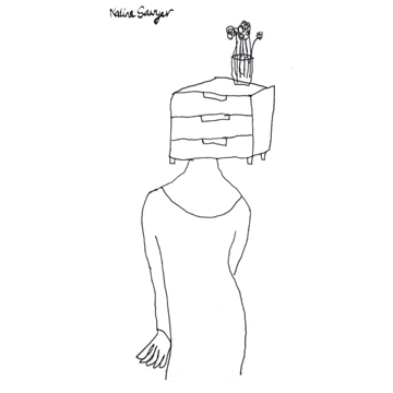 Filing cabinet woman
