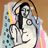 Woman with pink and yellow stripes